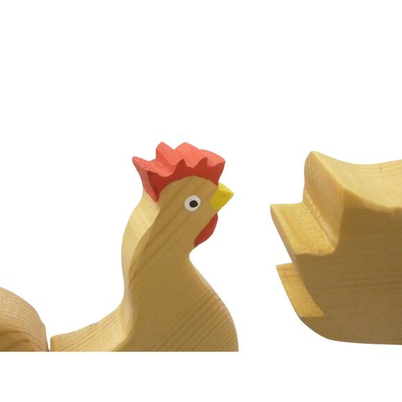 Vintage wood rooster Handmade rooster Easter decor Wooden rooster figurine - Picture 4 of 5